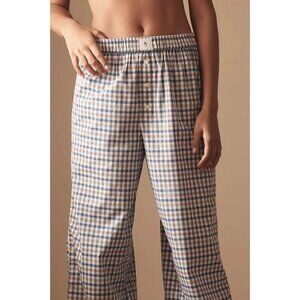 The Wren Boxer Pants Blue Brown Gingham L